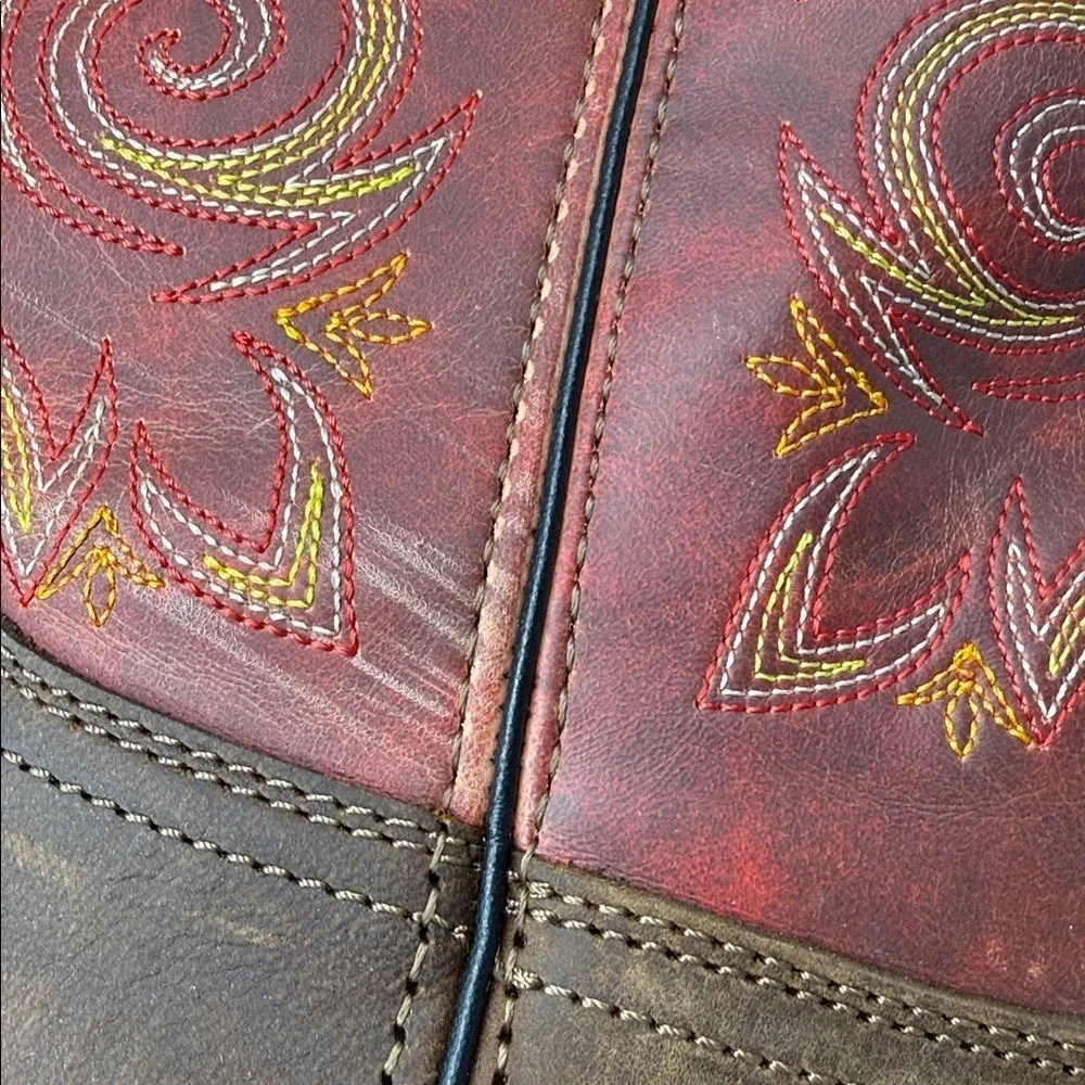 Georgia Kids‎ Red/ Brown Leather Carbo-Tec LT Pull-On Cowboy Boots Size 3M
